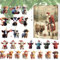 JTYEBY Christmas Advent Calendar 2024 Cow, Weihnachts Adventskalender Hochlandkuh Figuren, 24 Tage Lustiges Hochlandkuh Set, 2D Flache Acryl HochlandküHe Anhänger Weihnachtsbaumschmuck