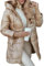 Minetom Damen Wintermantel Warmer Steppmantel Lang Mit Kapuze Parka Winterjack Metallglanz Steppmantel Outdoorjacke Kapuzenmantel A Gold M