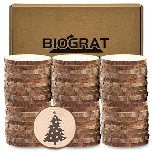 Dischetti Dischi di Legno 5 cm 60 pz, (5-6 cm) Tronco Legno decorativo