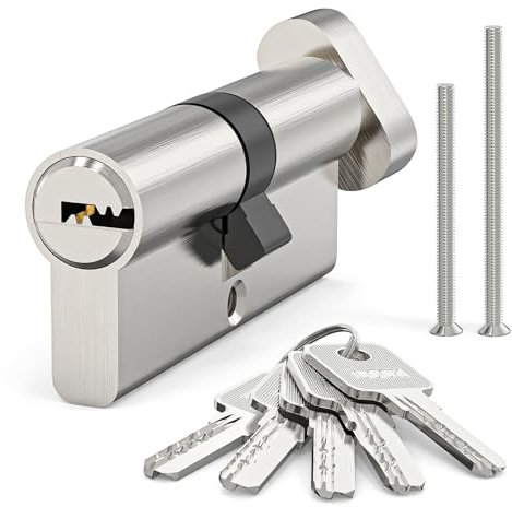 MANICAF Profilzylinder, Schließzylinder, Euro-Zylinder-Schloss, Zylinderschloss Messing-Zink-Legierung, Tür-Trommel-Schloss, 70mm(35T/35) mit 5 Schlüssel