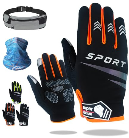 super NADIAK Fahrradhandschuhe Langfinger-Leicht, Touchscreen-fähig,rutschfest&atmungsaktiv-Reflektierend für Damen/Herren-Optimaler Grip&Komfort-Ideal für Radsport,MTB,Rennrad&Gravel