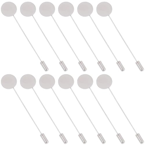 Beebeecraft 1 Box 70 flache Runde Anstecknadeln 201 silberne Sicherheitsnadeln Aus Edelstahl Broschennadel Nadel Anzug Krawatte Hutnadel Schal Abzeichen Für Die Herstellung von DIY Modeschmuck Zubehör