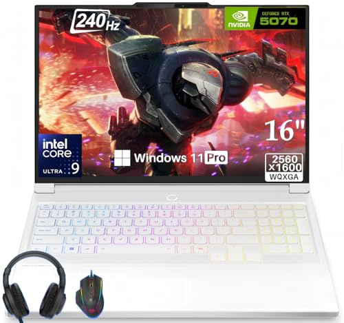 Lenovo Legion 7i 16 OLED Gaming Laptop - Intel Ultra 9 275HX 24-Core | 64 GB DDR5 | 4 TB SSD | NVIDIA RTX 5070 | 2.5K 240Hz 500-Nit Display | Wi-Fi 7 | Windows 11 Pro | Glacier White | Accessories