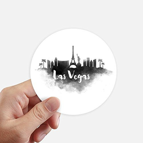 DIYthinker Las Vegas Amerika Zeichen Ink Stadt Malerei Runde Sticker 10Cm Wand Koffer Laptop Motobike Aufkleber 8Pcs Diameter 10Cm Mehrfarbig