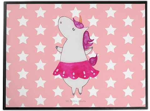Mr. & Mrs. Panda Schreibtischunterlage Einhorn Ballerina - Geschenk, Schreibunterlage, Schreibwaren, Bürobedarf, Einhorn Deko, Einhörner,