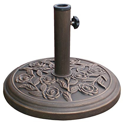 Garden Mile® Robuster Sonnenschirmständer für den Garten, quadratisch, rund, Granit, Gusseisen-Effekt, Rattan, verschiedene Gewichte