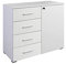 Rauch Möbel Buchholz Kommode abschließbar, Abschließbare Kommode in Weiß 1-türig mit 4 Schubladen inkl. Zubehörpaket Basic 1 Einlegeboden BxHxT 93 x 81 x 42 cm