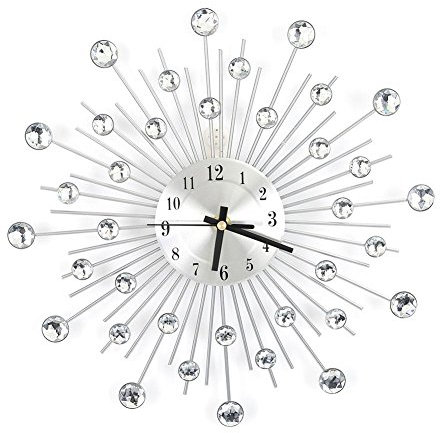 Orologio da Parete in Metallo a Stella Diamante, Orologio Stella di Cristallo Decorazione Casa, Tempestato di Diamanti Arredamento Camera da Letto Soggiorno