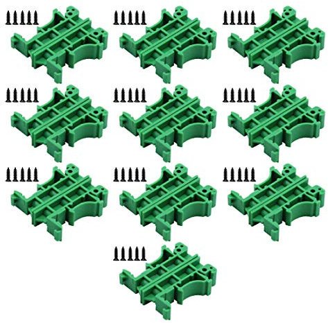 WJMY Hutschienen Adapter Set PCB DIN C45 Schiene Leiterplatte Montage Halter für DIN 45 Montageschiene 10 Sets, 35mm(grün)
