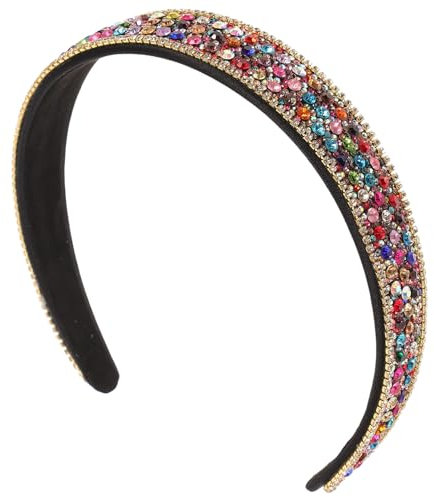 Beaupretty Gepolsterte Strass- Stirnband- Diamant- Kristall- Perlen Breites Haar- Reifen Bunte Kristall- Verzierter Stirnband- Haar- Zubehör für Frauen