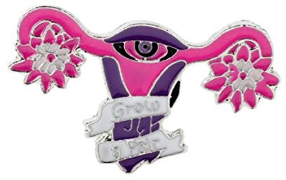 Grow A Paar Ovaries Emaille Pin Frauen Uterus Feminist Abzeichen Brosche Abzeichen Anstecknadel Legierung Metall Modeschmuck Accessoires Geschenke, Emaille,