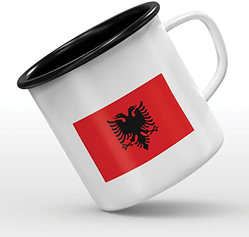 Mygoodprice Emaille Tasse Albanien Flagge