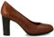 PAYMA - Damen Leder Schuhe Pumps mit Integrierter Gel Einlegesohle. Kleid Schuhe aus Spanien. Absatz 8 cm. Farbe: Braun 8cm, Größe: EU 38