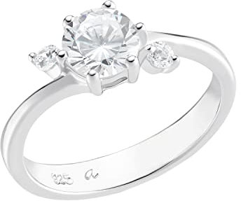 Amor Ring 925 Sterling Silber Damen Ringe, mit Zirkonia synth., Silber, Kommt in Schmuck Geschenk Box, 9812806
