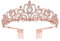 iYInJuan Barockes Vintage Kristall-Strass-Stirnband Krone, Hochzeit Haarschmuck Geburtstag Zubehör Krone Tiara, Prinzessin Diadem mit Kamm für Damen Brautjungfern Braut Mädchen, Roségold