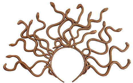 JIAHG Medusa-Kopfschmuck mit Schlangen Medusa Stirnband Kinder Mädchen Griechische Schlange Kopfschmuck Mädchen-Kostüm-Zubehör Schlangenkönigin Karneval Halloween Party Kostüm