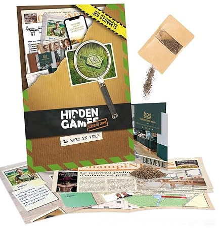 Hidden Games dossiers criminels - La Mort en Vert - Français - Jeu de scène de Crime réaliste et passionnant, Escape Room coopératif
