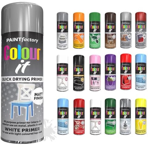 SCHNAZZ 1 x All Purpose White Primer Aerosol Spray Paint 400ml Fast Dry, Quick Drying Spray and Excellent Coverage for Wood, Metal, Plastic, Glass and More