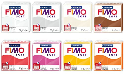 FIMO Pâte à modeler polymère Soft & Effect - 57 g - Lot de 8 - Collection Bohemian Dream