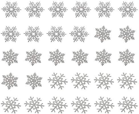 Beavorty 30Pcs Snowflake Iron on Patches Snow Iron On Embroidered Patches Chic Snowflake Patches Exquisite Iron On Applique for Christmas Clothes Dress Hat