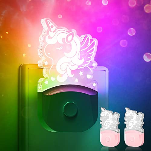 LOHAS Veilleuse pour enfants, LOHAS Veilleuse avec capteur de lumière, Veilleuse LED à couleurs changeantes, Cadeau d'anniversaire Veilleuse pour filles, enfants, décoration de chambre