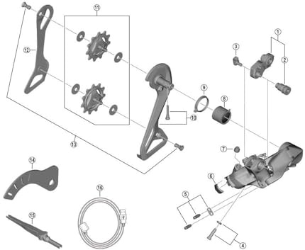 Shimano Soporte Eje- Tipo Normal - RD-R9250 Bike Derailleur Component