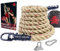 TORO GEAR | 38 Millimeter Juteseil zum Klettern, 3-6 Meter | Kletterseil mit Karabinerhaken und Aufhänger für Crossfit, Fitness, Fitnessstudios und Feuerwehrtraining (38 mm X 4,5 m)