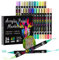 Sonlaryin Acrylstifte für Steine Wasserfest, 48 Farben 24 Stück Doppelspitzen Stifte Steine Bemalen Wasserfest, Acrylstifte für Glas, Stifte für Holz Bemalen für Papier, Keramik, Leinwand, DIY