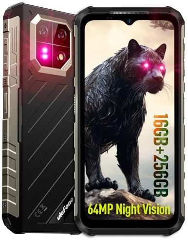 Ulefone Armor 22 (256Go) Smartphone Incassable Android 13,16Go+SD-512Go 6.58 FHD+ 120Hz 64MP+64MP Nocturne Vision 6600mAh 33W 4G Dual SIM 5G WIFI/NFC/GPS/IP69K Téléphone Étanche(Noir)