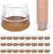 24 Stück Stuhlbeinkappen, Schutzkappen für Stuhlbeine mit Filz, Transparent Silikon Stuhlbeinkappen, Filzgleiter für Stühle, Stuhlbeinschoner Bodenschutz, Durchmesser 30-37mm