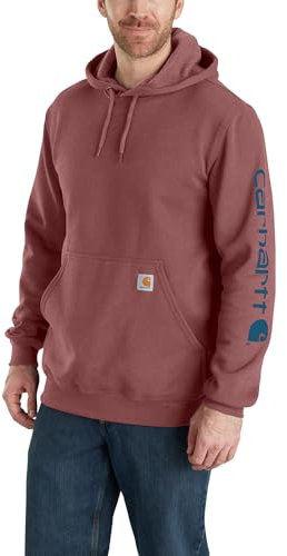 Carhartt Loose Fit Midweight Logo Sleeve Graphic Sweatshirt, Felpa con cappuccio Uomo, Rosso (Burro Di Mele Heather), XS