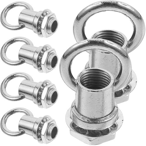 UKCOCO 6Pcs Ganci per Lanterne, Ganci per Lampada Esagonali con Anello, Ganci Chiusi Fai Da Te per Lanterne Lampade da Soffitto Lampadari a Sospensione, M10, Argento