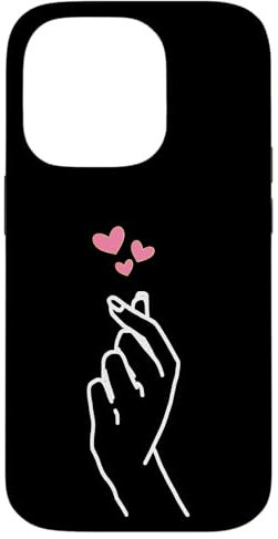 Hülle für iPhone 14 Pro Koreanische Grafik Finger Herz Hand I Love You Kpop Merch K-pop