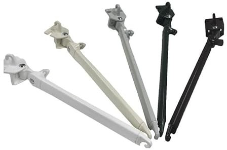 Coppia di braccetti 70 cm in alluminio per tende da sole a caduta regolabili a 180° - 6 colori disponibili (Marrone RAL 8017)