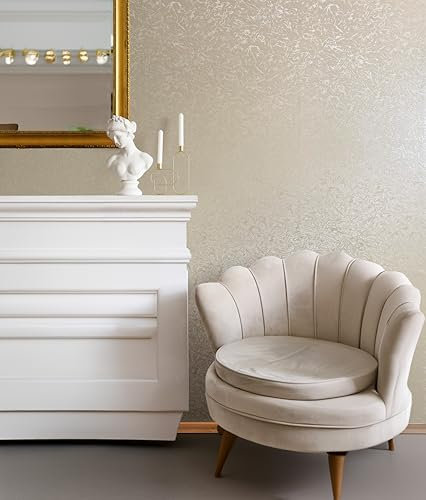 marburg Tapete Beige Creme Modern Welle Muster für Wohnzimmer Schlafzimmer Küche Made in Germany 10.05m x 0.53m