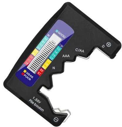 Gadpiparty Akku Tester Batterietestgerät Abs-batterieprüfer Digitaltester für Batterien mit Zustandsanzeige Leicht zu Verstauen