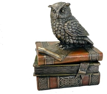 Veronese Figurine hibou sur livres, boîte pour enseignant 11,5 cm