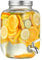 Glass Drink Dispenser with Stainless Steel Tap, 4L Drink Dispensers for Parties, Glass Beverage Dispenser with Stainless Steel Faucet and Lid for Cocktails, Juice, Water, Beverages