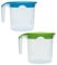 1 Liter Plastic Water Jug with Lid Milk Juices Drinks Fridge Jug Ideal for Everyday Use Indoor Outdoor Party (Blue & Green)