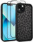 UZEUZA Compatible with iPhone 13 Case, Cheetah Print Shockproof Soft TPU Protective Case for Women Girls, Slim Anti Scratch Leopard Case for iPhone 13 6.1 Inch, Black