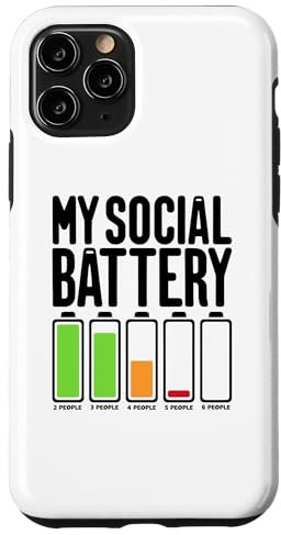 iPhone 11 Pro Battery Low Energy Anti Social for Introverts Case