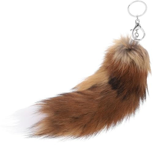 AOKWAWALIY Queues de Renard Réalistes Porte-Clés Queue de Renard Faux Porte-Clés Queue D'animal Porte-Clés Queue Pelucheuse Animaux Porte-Clés Pendentif