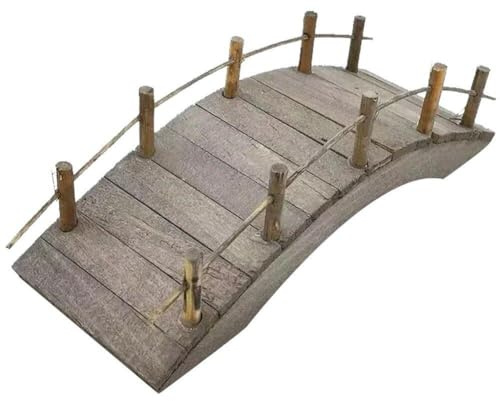 Tsffae Mini Wooden Arch Bridge House Wooden Bridge 1: 12 Artificial Arch Bridge Mini Garden Accessories Wooden Bridge for Glass Statue Micro Scene