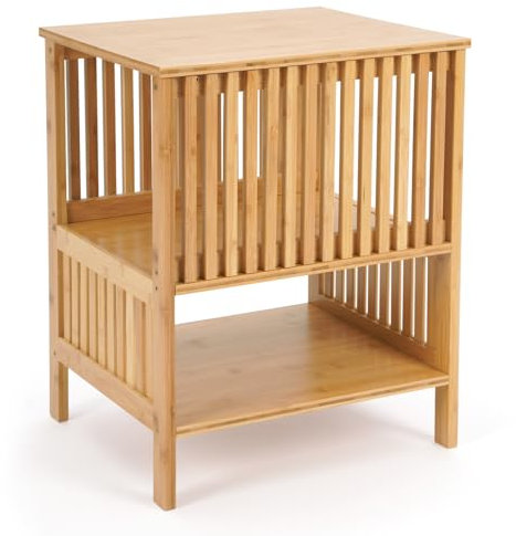 MY FAT GORILLA Nachttisch aus Bambus - Nachttische - 39 cm Breite x 35 cm Länge x 50 cm Höhe - Beistelltisch Holz - Betttisch - Beistelltisch Couch - Nachtkästchen - Nachttisch Holz