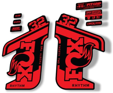 Gabel Ersatz Aufkleber kompatibel für Fox 32 2021 Rhythm Series Rot (matt)