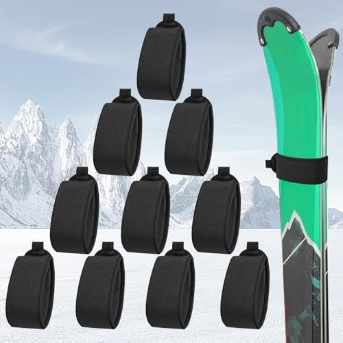 SLTAXAR 10 Piezas Correas de Sujeción de Esquí Correas de Esquí Correas de Belcro para Esquí 5 x 48 cm Correas de Esquí Correas de Esquí Ajustables Cierre de Belcro Esquí para Protección