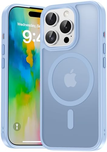 Natiiozie Magnetisch Hülle Kompatibel mit iPhone 16 Pro, Matt Handyhülle Kompatibel mit MagSafe, Stoßfest Kratzfest Schutzhülle Nie Vergilbung Rückseite Dünn 6.3 Zoll Case Blau