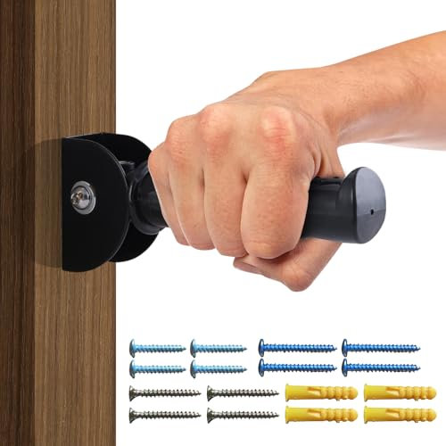 Türgriff mit Klapphilfe, Türassistent, rutschfester Haltegriff für Senioren, ältere Menschen oder Menschen mit Gleichgewichtsproblemen – unterstützt bis zu 136 kg, Schwarz