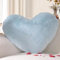 Yhoelata Valentinstag Herzkissen, Eisblau Herzform Kissen Kuschelkissen, Love Zierkissen Aesthetic, Plüsch Kissen für Wohnzimmer Sofa Kind Schlafzimmer Bett, Geschenk 37x47 cm