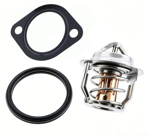 YLQASOON Thermostat with Gasket 19434-73014 19434-73013 16221-73270 Compatible with Kubota BX1500D BX2230D D902 D905 D1100 D1105 V1505 V1702 V1902 V2203